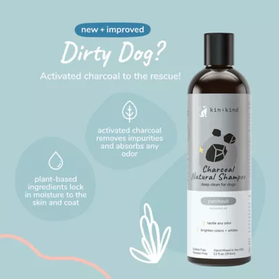kin + kind Natural Charcoal Shampoo, Deep Clean For Dogs, Patchouli Scented- 12 Oz - Image 3
