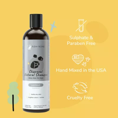kin + kind Natural Charcoal Shampoo, Deep Clean For Dogs, Patchouli Scented- 12 Oz - Image 4