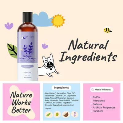 kin + kind Natural Shampoo W/ Oatmeal, Calming Clean For Cats & Dogs, Lavender Scent- 12 Oz - Image 5