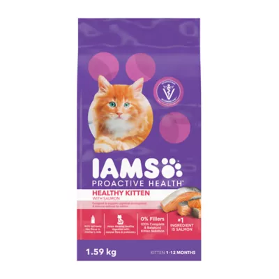 IAMS Proactive Health Cat Dry Food Salmon Flavour for Kittens - Image 1