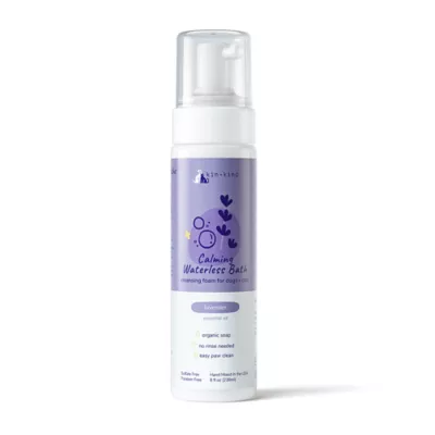 kin + kind Organic Calming Waterless Bath Cleansing Foam For Dogs & Cats, Lavender Scent- 8 Oz - Image 1