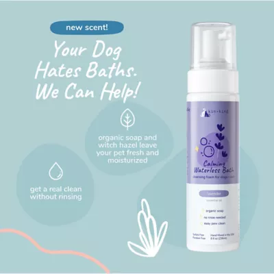 kin + kind Organic Calming Waterless Bath Cleansing Foam For Dogs & Cats, Lavender Scent- 8 Oz - Image 2