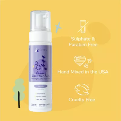 kin + kind Organic Calming Waterless Bath Cleansing Foam For Dogs & Cats, Lavender Scent- 8 Oz - Image 3