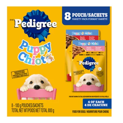 Pedigree Morsels in Sauce Wet Food for Puppy Variety Pack - Beef & Chicken Flavour - Image 1