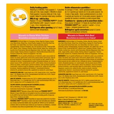 Pedigree Morsels in Sauce Wet Food for Puppy Variety Pack - Beef & Chicken Flavour - Image 5