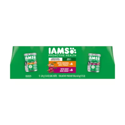 IAMS Proactive Health Chunks in Gravy Variery Pack for Adult Dog - Chicken & Beef Flavour - Image 1