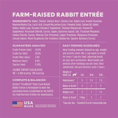 Instinct® Fresh Dried Pates Freeze-Dried Rabbit Adult Cat Food - Image 7