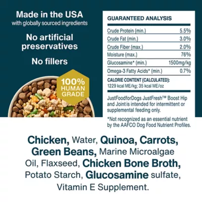 JustFoodForDogs Adult Fresh Dog Food Topper - Joint Support, Chicken & Quinoa - Image 5