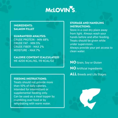 McLovin's Pet® Premium Cat Treats - Freeze-Dried Raw, Salmon Fillet - Image 3