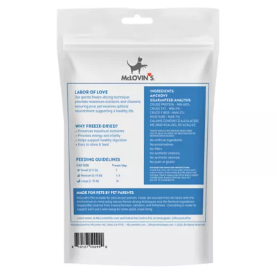 McLovin's Pet® Premium Cat Treats - Freeze-Dried Raw, Anchovy - Image 2