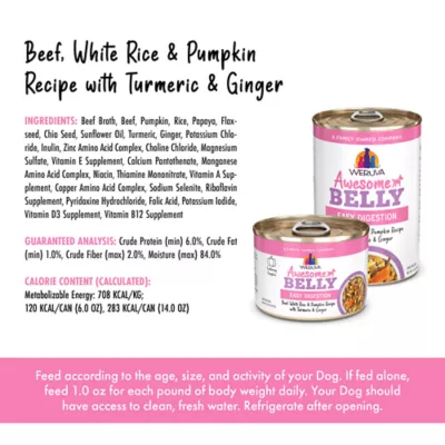 Weruva Awesome Belly Wet Dog Food - Beef White Rice & Pumpkin Recipe, Digestion Support, 14 OZ - Image 3
