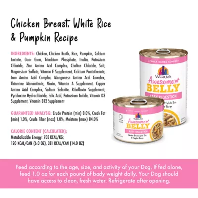 Weruva Awesome Belly Wet Dog Food - Chicken Breast White Rice & Pumpkin, Digestion Support, 14 OZ - Image 3