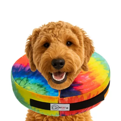 Comfurt Collar Dog & Cat Pet Recovery Collar, Stuffed Comfortable E-Collar, Tie Dye, Multiple Sizes - Image 2