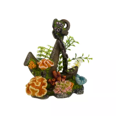 Top Fin® Anchor & Faux Plants Aquarium Ornament - Image 1