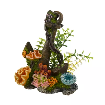 Top Fin® Anchor & Faux Plants Aquarium Ornament - Image 2