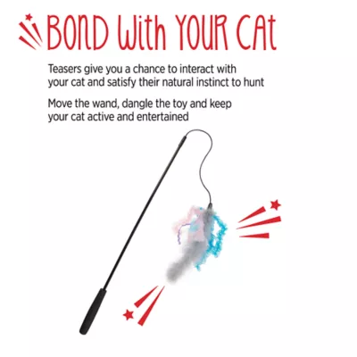 Whisker City® Teaser With Ribbons and Feathers Cat Toys - Image 5
