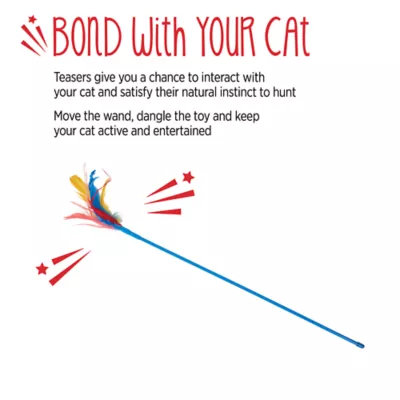 Whisker City® Teaser With Feathers Cat Toys - Image 5