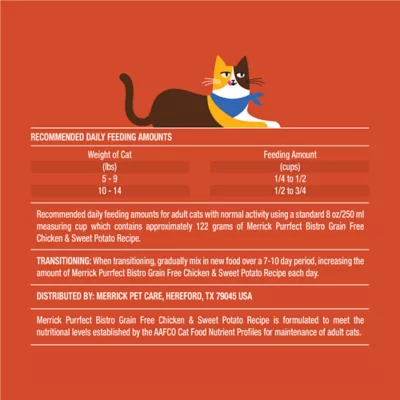 Merrick Purrfect Bistro Adult Cat Dry Food - Grain Free, Savory Chicken & Sweet Potato - Image 5