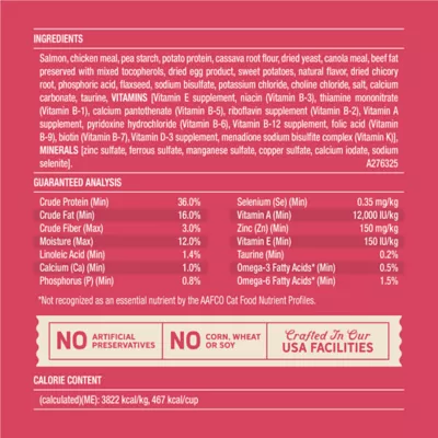 Merrick Purrfect Bistro Adult Cat Dry Food - Grain Free, Salmon & Sweet Potato - Image 4