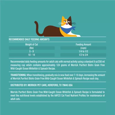 Merrick Purrect Bistro Adult Cat Dry Food - Grain Free, Wild Caught Ocean Whitefish & Spinach Recipe - Image 6