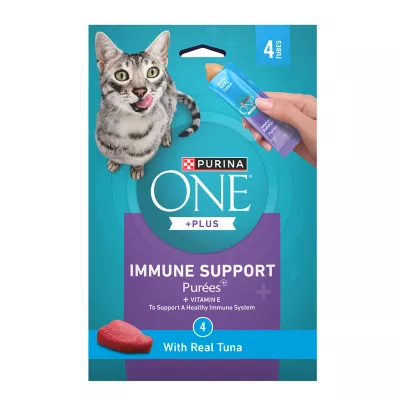 Purina® ONE® +Plus Immune Support Cat Treat - Puree, 4 Ct - Image 1