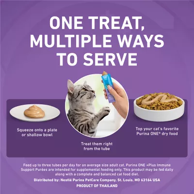 Purina® ONE® +Plus Immune Support Cat Treat - Puree, 4 Ct - Image 6