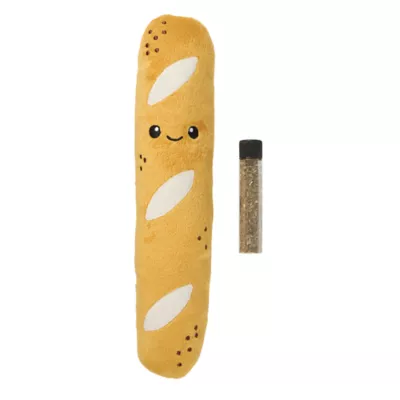 Whisker City® Plush Baguette Refillable Cat Nip Cat Toys - Image 1