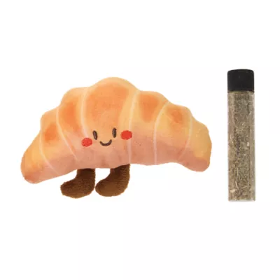 Whisker City® Plush Croissant Refillable Cat Nip Cat Toys - Image 1