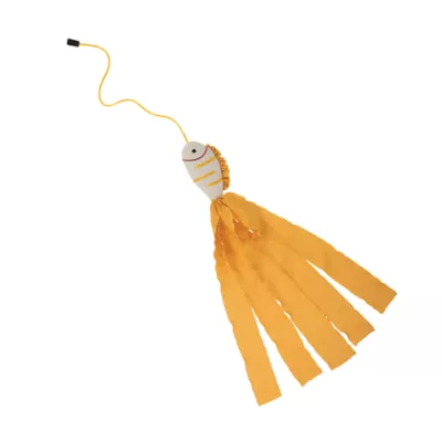Whisker City® Yellow Ribbon Fish Teaser Attachment Cat Toys (Teaser Wand Sold Separately) - Image 1