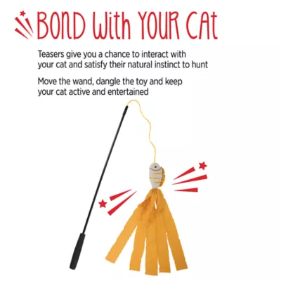 Whisker City® Yellow Ribbon Fish Teaser Attachment Cat Toys (Teaser Wand Sold Separately) - Image 5