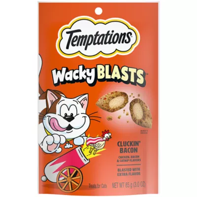 Temptations Wacky Blasts Crunchy Cat Treats  - Cluckin' Bacon, 3 OZ - Image 1