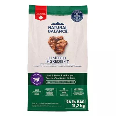 Natural Balance Limited Ingredient Dry Dog Food, Large Breed Lamb & Brown Rice Recipe, 26 lbs - Image 1