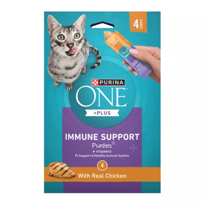 Purina® ONE® +Plus Immune Support Cat Treat - Puree, 4 Ct - Image 1