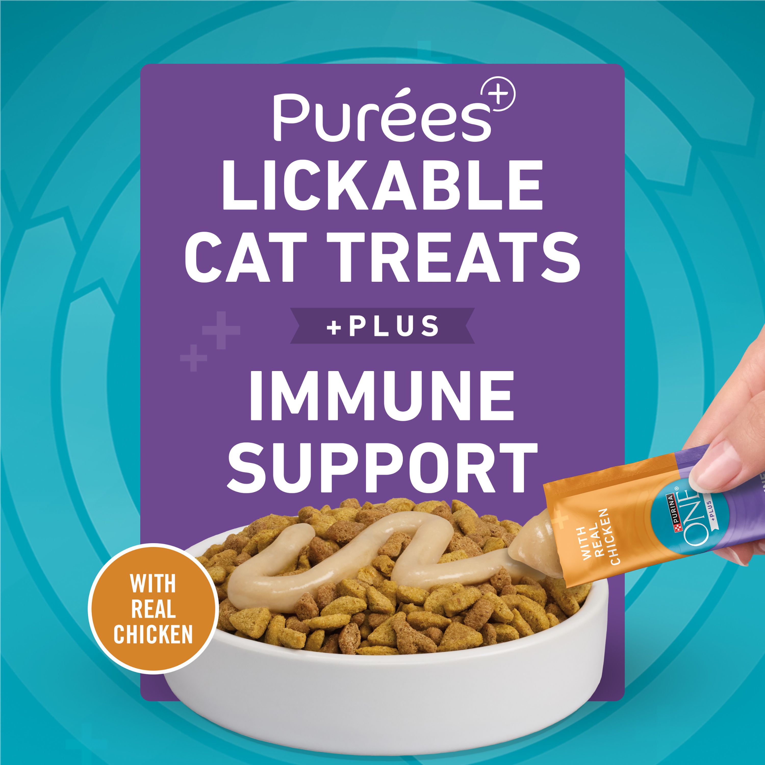 Purina® ONE® +Plus Immune Support Cat Treat - Puree, 4 Ct - thumbnail 2