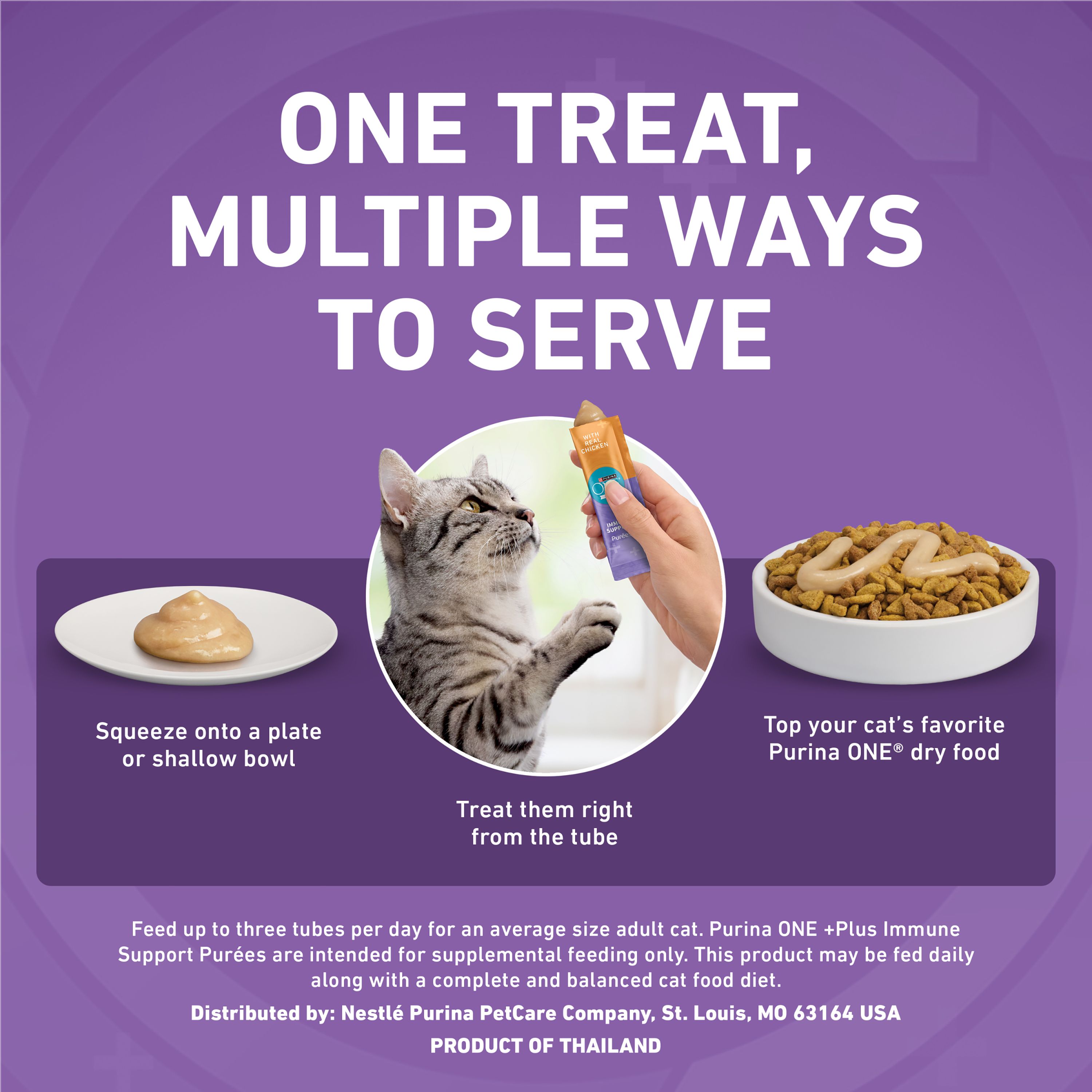 Purina® ONE® +Plus Immune Support Cat Treat - Puree, 4 Ct - thumbnail 6