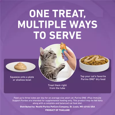 Purina® ONE® +Plus Immune Support Cat Treat - Puree, 4 Ct - Image 6