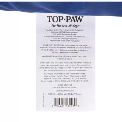 Top Paw® Wave Pillow, Navy & Cream - Image 5