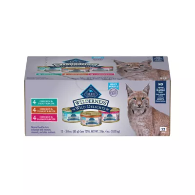 Blue Buffalo Wilderness Wild Delights Adult Cat Wet Food - Grain Free, Variety Pack, 12 Ct - Image 1