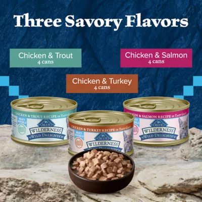 Blue Buffalo Wilderness Wild Delights Adult Cat Wet Food - Grain Free, Variety Pack, 12 Ct - Image 3