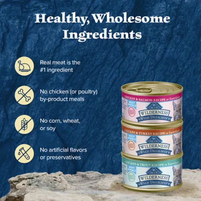 Blue Buffalo Wilderness Wild Delights Adult Cat Wet Food - Grain Free, Variety Pack, 12 Ct - Image 6
