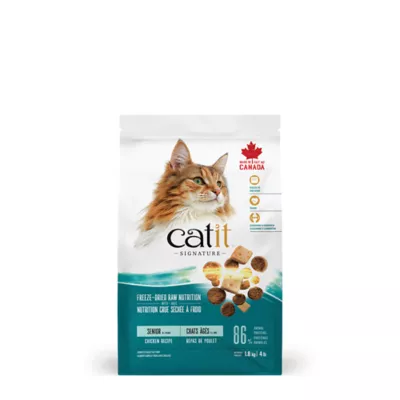 Catit Signature Chicken Recipe Freeze-Dried Raw Nutrition Senior Dry Cat Food - Image 1