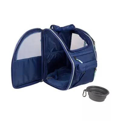 Top Paw® All-Day Travel Pet Backpack with Bowl, Navy, Up to 25 lbs - Image 3