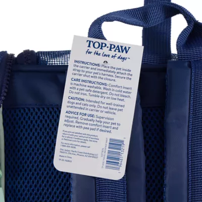 Top Paw® All-Day Travel Pet Backpack with Bowl, Navy, Up to 25 lbs - Image 6