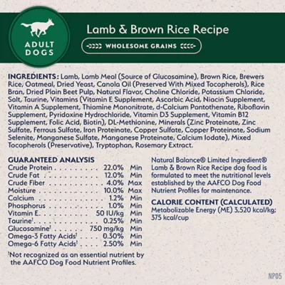 Natural Balance Limited Ingredient Dry Dog Food, Lamb & Brown Rice Recipe - Image 6