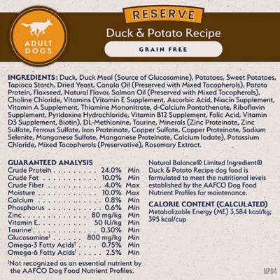 Natural Balance Limited Ingredient Reserve Grain Free Dry Dog Food, Duck & Potato Recipe - Image 6