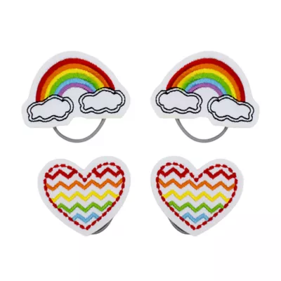 Buttons & Bones Rainbow & Heart Hair Bow Set - Image 1
