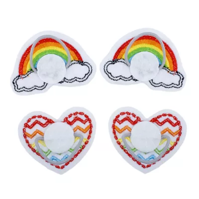 Buttons & Bones Rainbow & Heart Hair Bow Set - Image 2