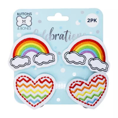 Buttons & Bones Rainbow & Heart Hair Bow Set - Image 3