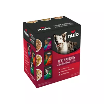 Nulo Meaty Pouches Adult Wet Dog Food Variety Pack - Beef, Chicken & Green Beans, Chicken & Duck - Image 1