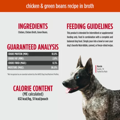 Nulo Meaty Pouches Adult Wet Dog Food Variety Pack - Beef, Chicken & Green Beans, Chicken & Duck - Image 5